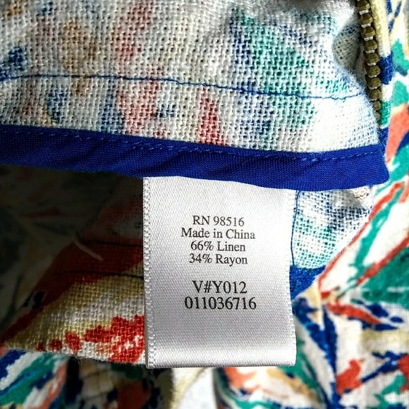 Coldwater Creek Sz Medium Linen Floral Jacket Coat - Picture 7 of 8